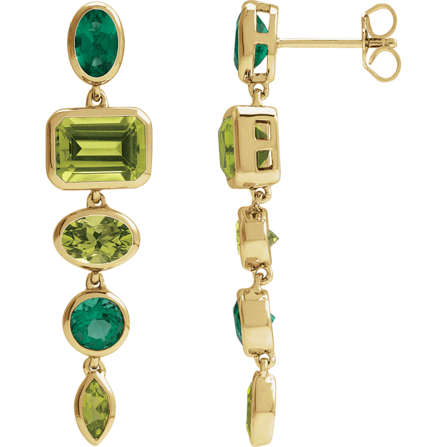 GC Verde Lumière Dangle Earrings | 14K Gold Natural Peridot
