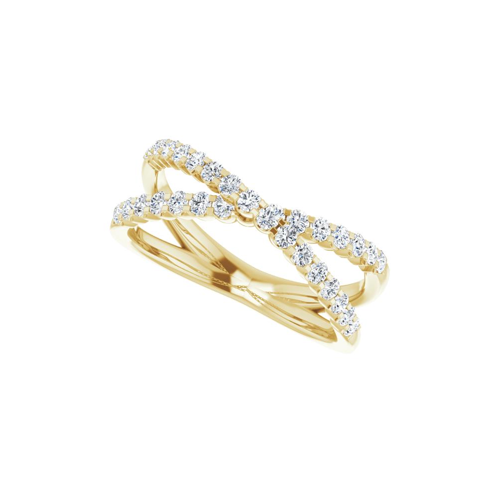 Valérie 14K Gold Lab-Grown Diamond Criss-Cross Ring – 1/2 CTW