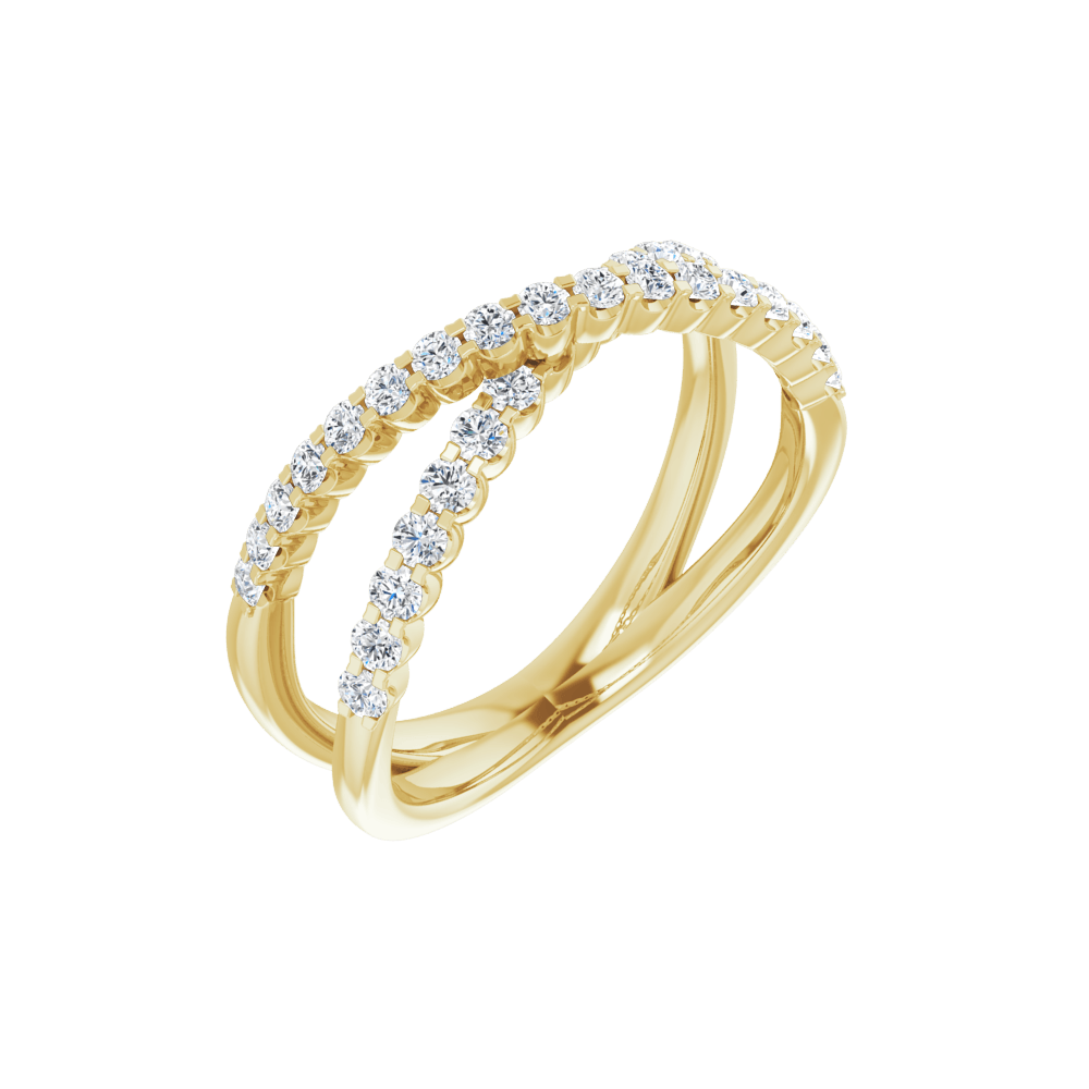 Valérie 14K Gold Lab-Grown Diamond Criss-Cross Ring – 1/2 CTW